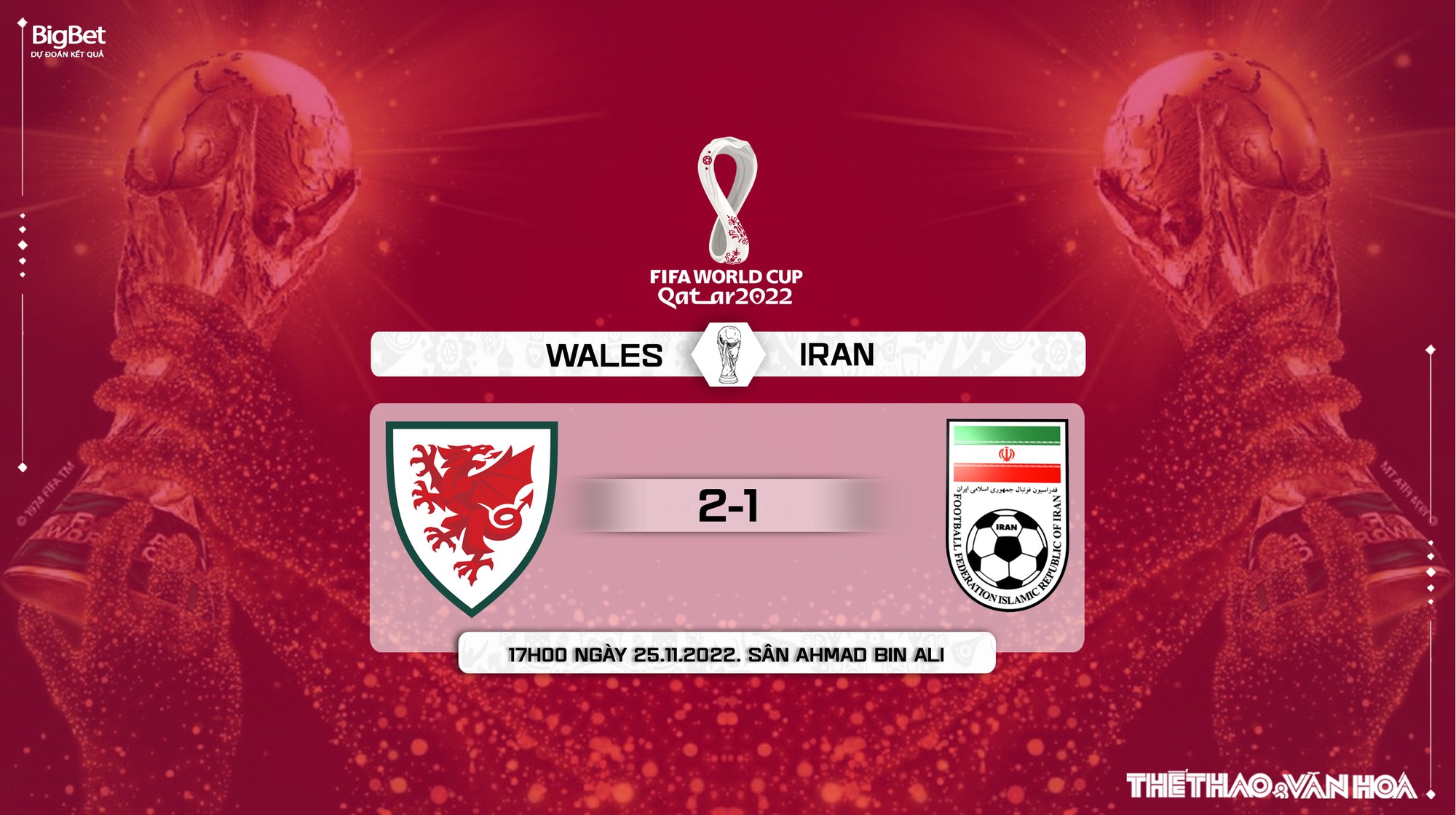 Nhận định trận Wales vs Iran: Soi kèo, tỷ lệ và dự đoán kết quả 25/11