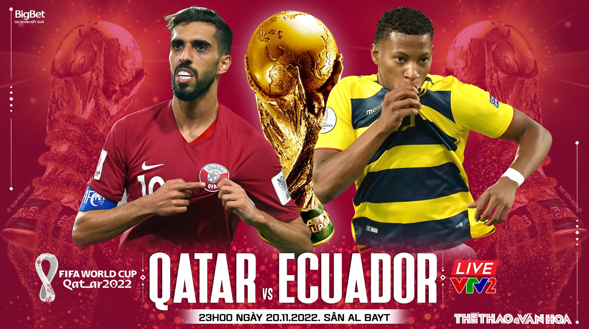Kèo tỷ số Qatar vs Ecuador hôm nay 20/11: Xem trực tiếp kết quả bóng đá