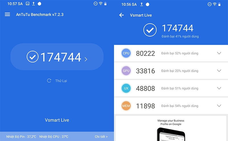 So sánh điểm antutu vsmart live 6gb: Liệu có còn đáng mua trong năm nay?